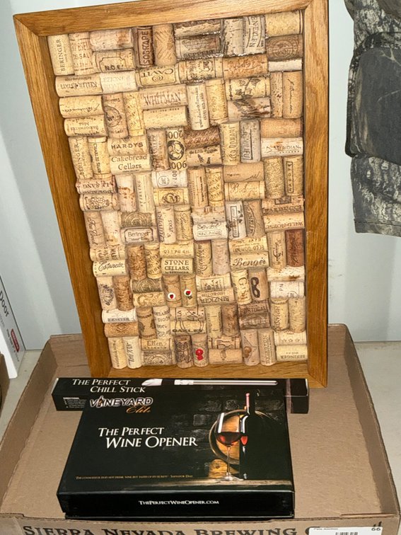 Wine Cork Decorative Wall Hanger/Cork Board, Vineyard Elite "The Perfect Wine Opener" and "The Perfect Chill Stick"