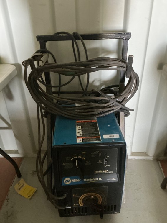 Miller Thunderbolt XL Welder on Custom Built Rolling Cart with Leads and Ground Wire