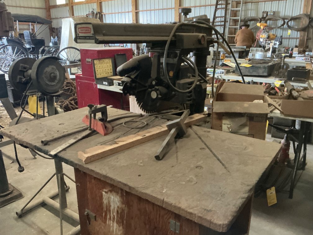 Sears Craftsman Radial Arm Saw - Model: 113.29450, 10", on Custom Built Wooden Stand