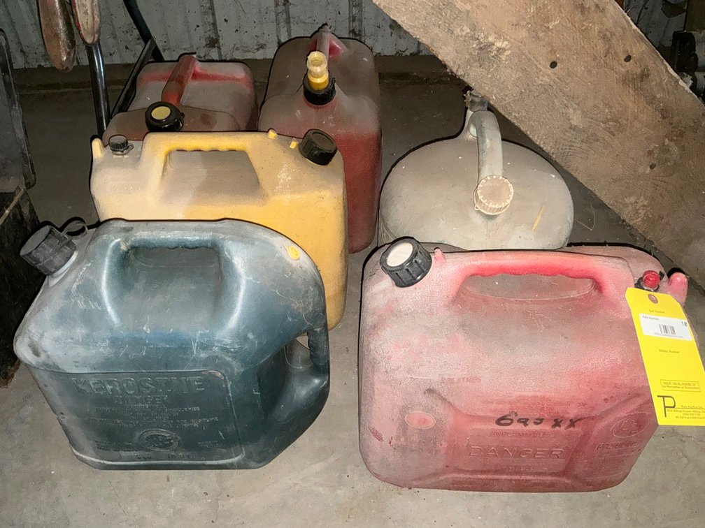 (6) Poly Fuel Cans - 5-Gallon