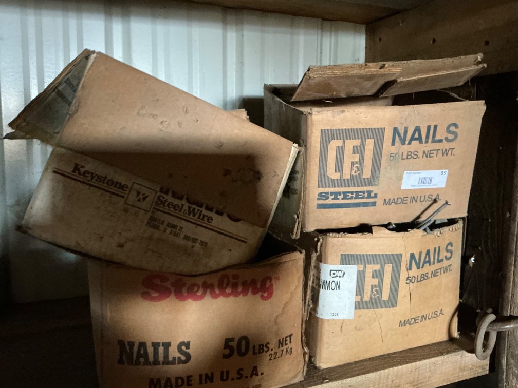 (3) Partial Boxes of Assorted Nails and (1) Partial Box of Fencing Staples