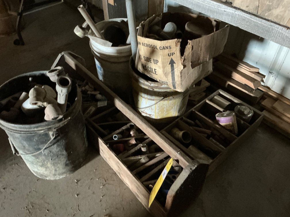 Large Lot of Assorted Galvanized, Black Iron and Copper Fittings and Pipe Pieces