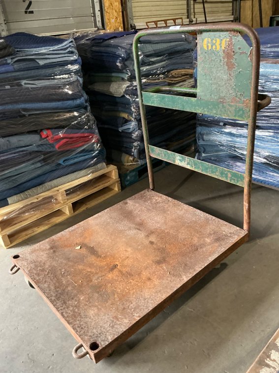 Metal Rolling Moving Cart - Platform Is 40" x 32" - 48"H @ Handle