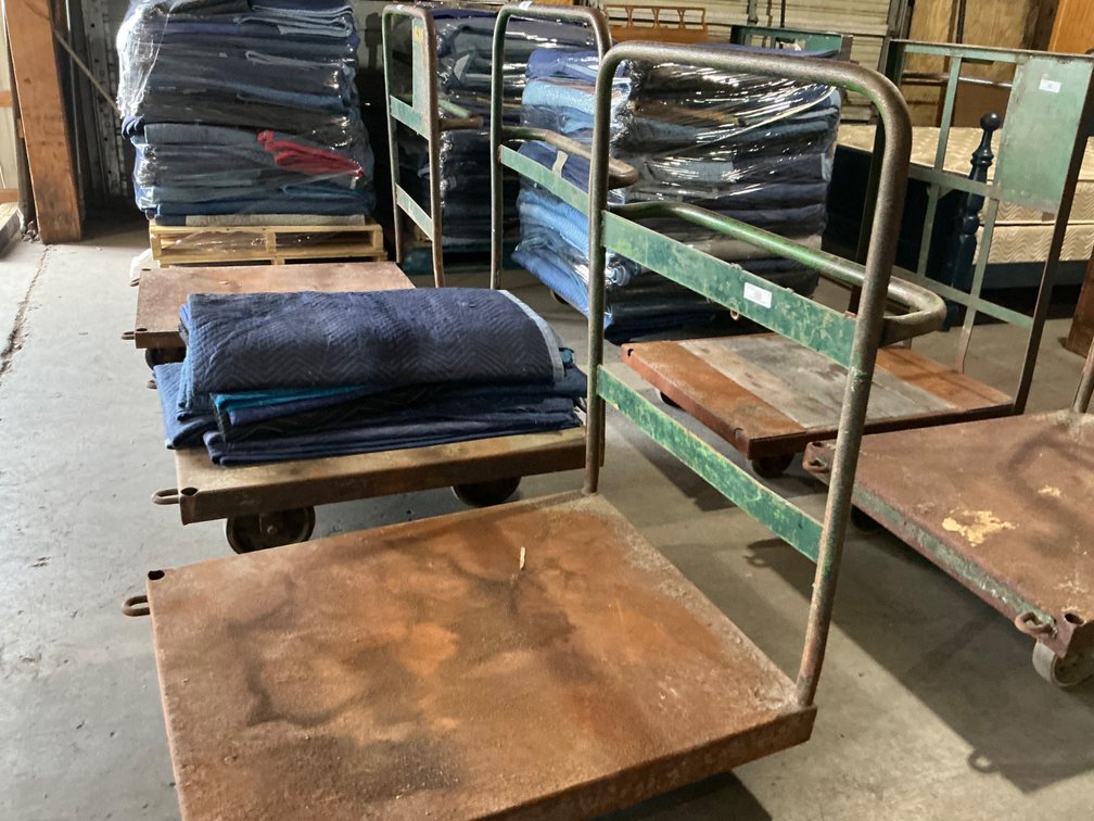 Metal Rolling Moving Cart - Platform Is 40" x 32" - 48"H @ Handle