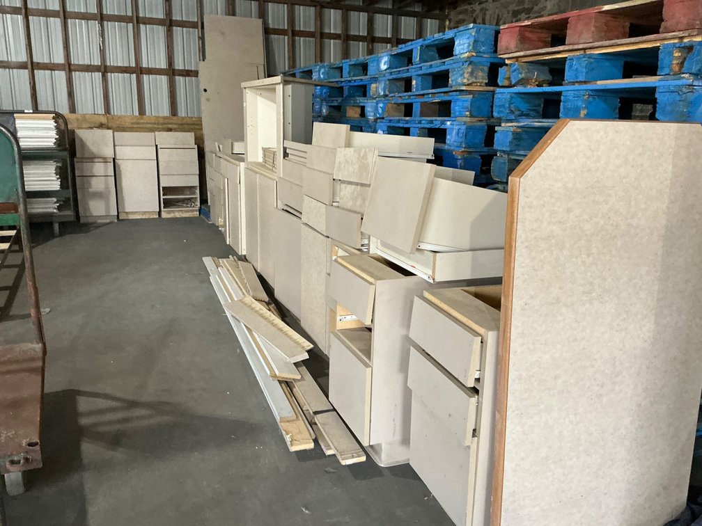 Large Lot Of Assorted Cabinets - Approximately (12) Pieces with Counter Top Sections