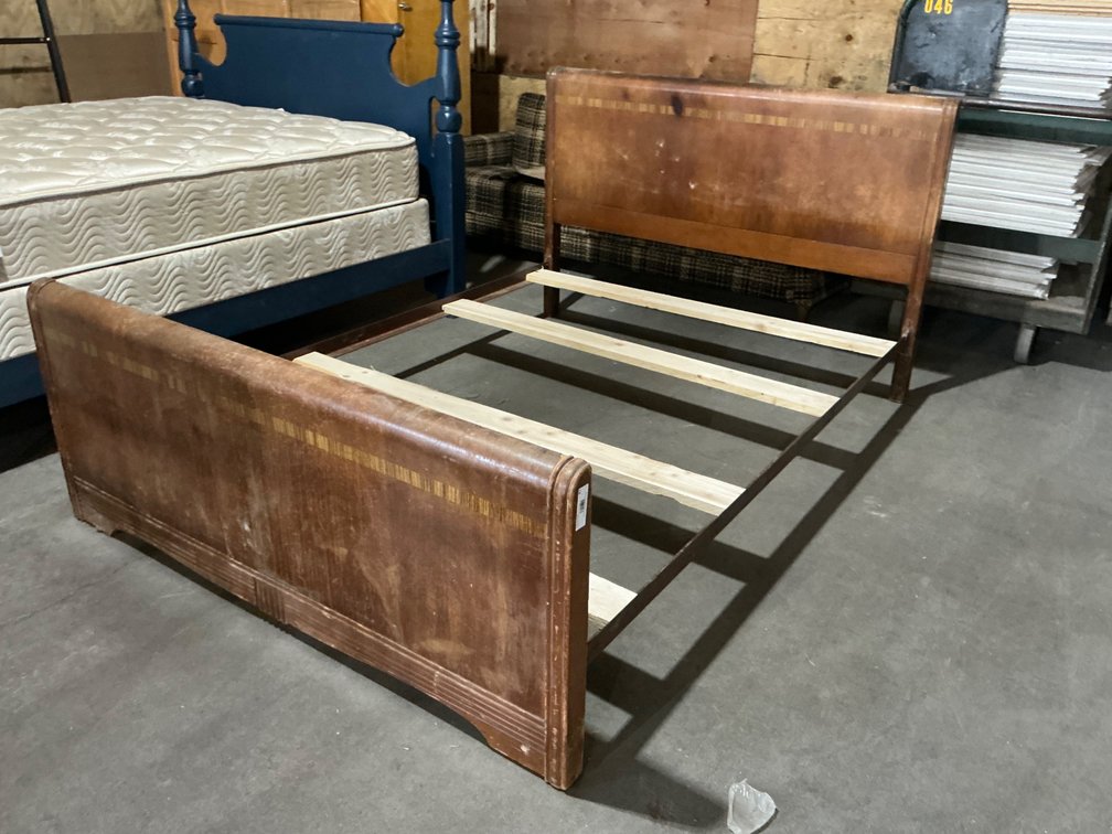 Vintage Queen Sized "Waterfall Style" Bed Frame with Head Board and Foot Board