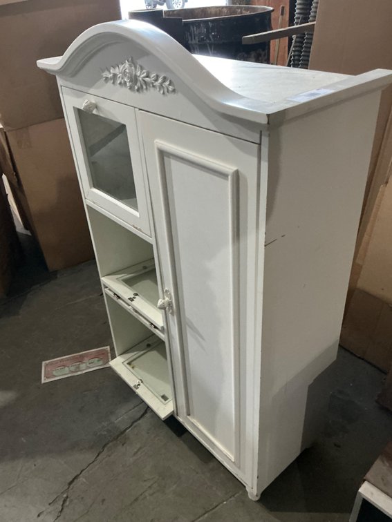 (4) Compartment Hutch - 24"W x 11"D x 38"H (Two Doors Need Repaired)