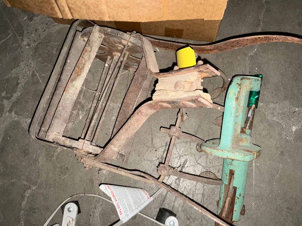 RCBS Reloading Press (Seized Up, Rusted) and Vintage Walk Behind Cultivator Head (No Handle)