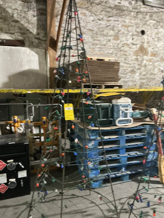 Custom Built 8'H Rebar Christmas Tree Yard Decoration with C-9 Lights