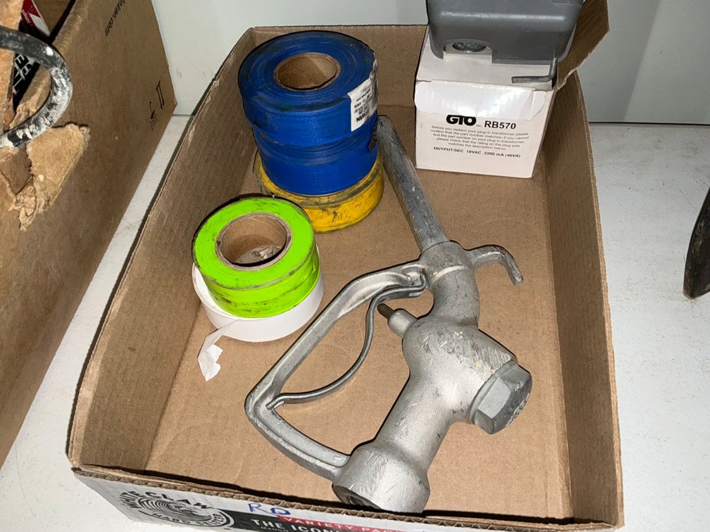 Gas Pump Nozzle, Rolls Of Trailer Marker Ribbon And Pressure Switch