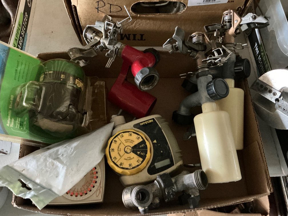T-Post Top Sprinkler Heads, Hose Splitter And Sprinkler System Timers