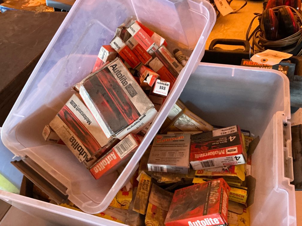 (2) Bins Of Assorted Spark Plugs - Includes Autolite, Motorcraft, Bosch, NGK And Other Brands