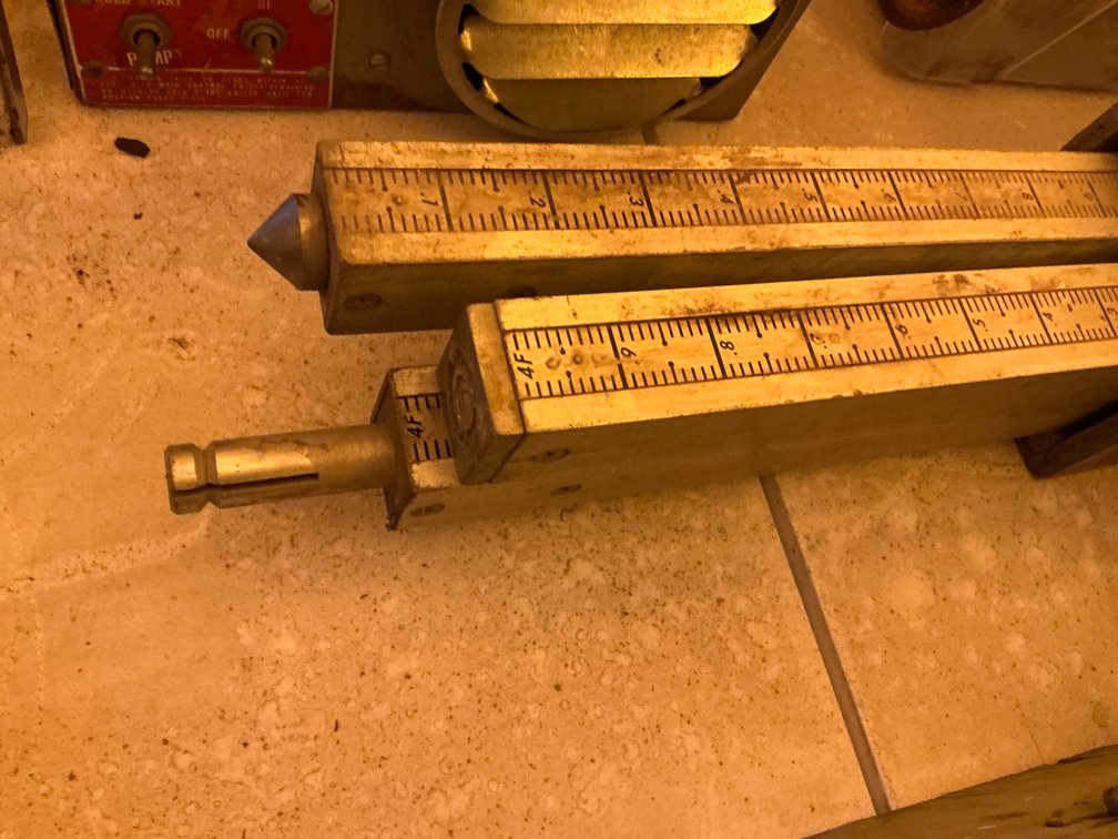 Vintage Aluminum Survey Grade Rods - (4) Pieces Total, All 4' Lengths, With Wooden Case