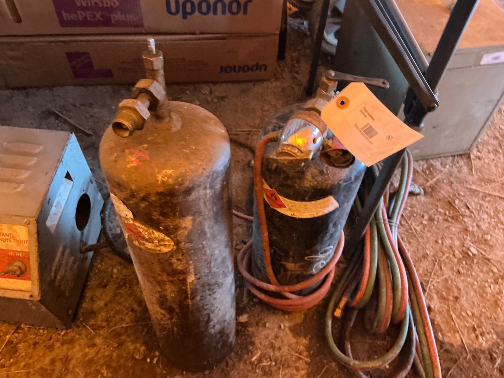 Small Oxy/Acetylene Tanks With Hose - No Torch, No Gauges