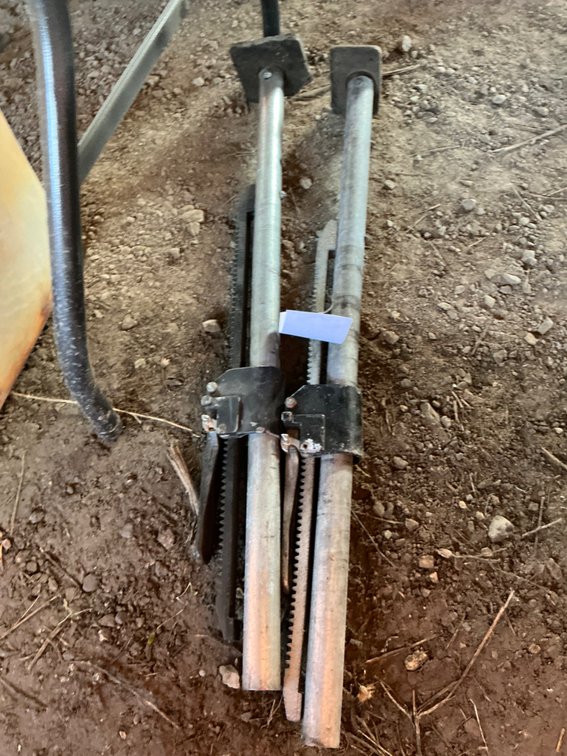 (2) 32" Aluminum Cargo Load Poles (Both Are Missing The Other Inside Pole With Foot - So Basically Just 2-Halves)