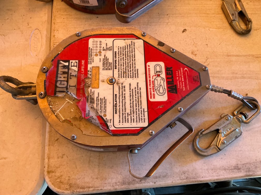 Miller Mighty-Lite Self Retracting Lifeline Safety Cable - Model: RL65, Serial: 07956D