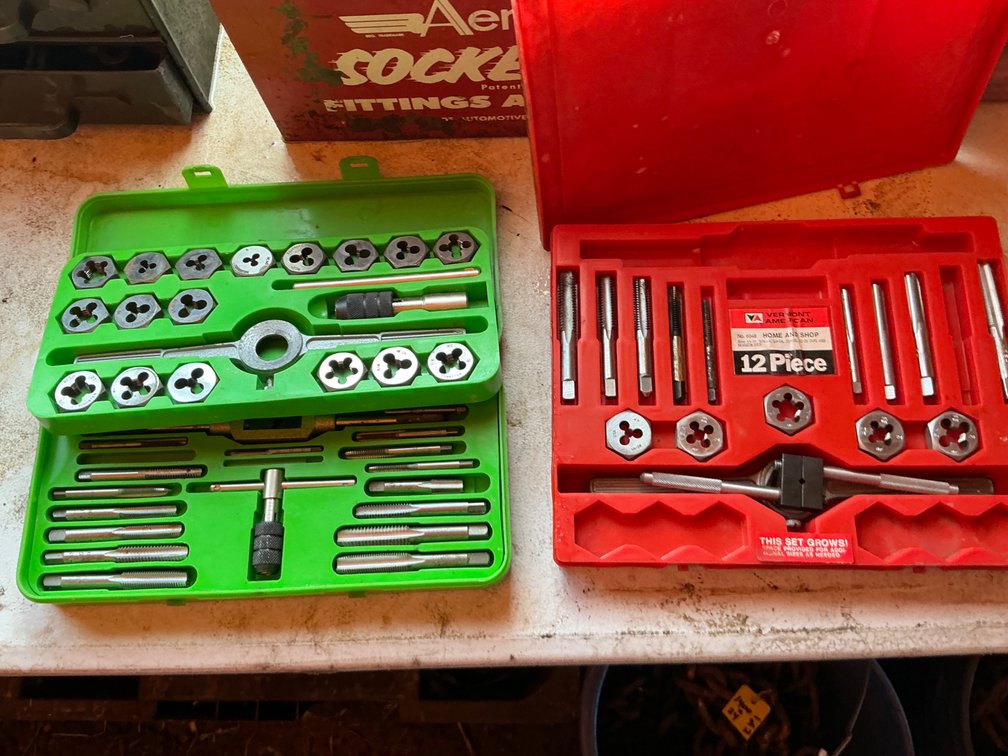 40-Piece Professional Quality Tungsten Steel Tap & Die Set And Vermont American Home & Shop No. 6048 (Partial) Tap & Die Set