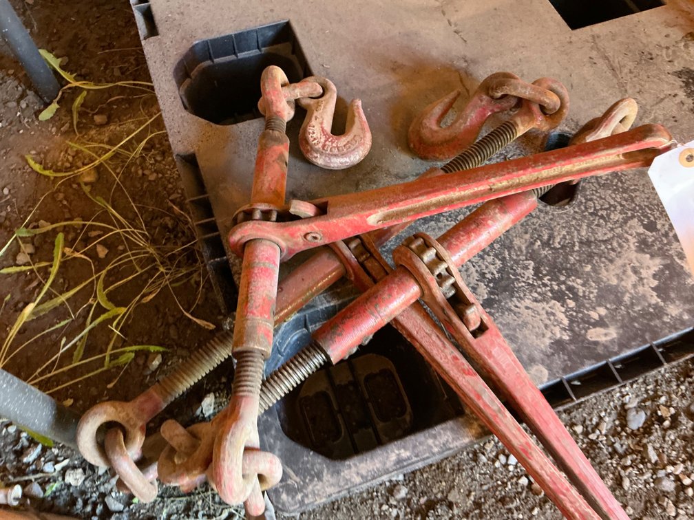 (1) Lebus R-A 5/16-3/8 Ratchet Chain Binder - WLL 9200Lbs, (1) Lebus R-A 3/8-1/2 Ratchet Chain Binder - WLL 15,000Lbs, And (1) Lebus R-A 3/8-1/2 Ratchet Chain Binder - WLL 9200Lbs