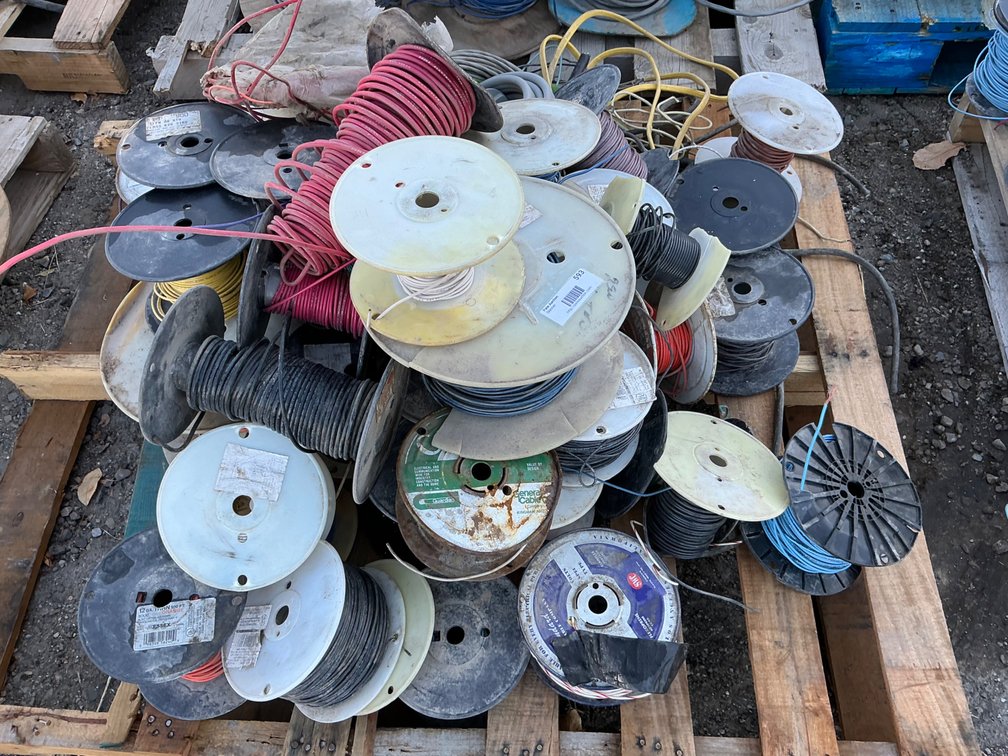 Pallet Containing - Approximately (35) Partial Spools Of Assorted Automotive Electrical Wiring