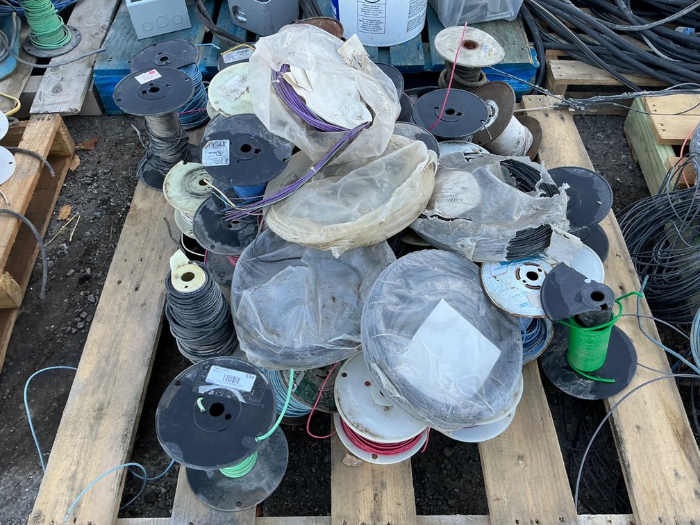 Pallet Containing - Approximately (30) Partial Spools Of Assorted Automotive Electrical Wiring