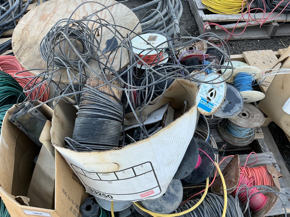 Pallet Containing - Approximately (30) Partial Spools Of Assorted Automotive Electrical Wiring