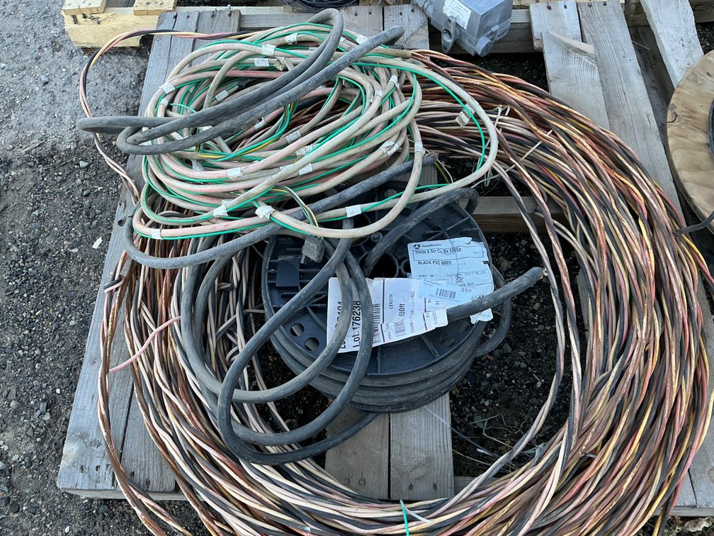 Pallet Of (3) Partial Rolls Of Wiring For Well Pumps