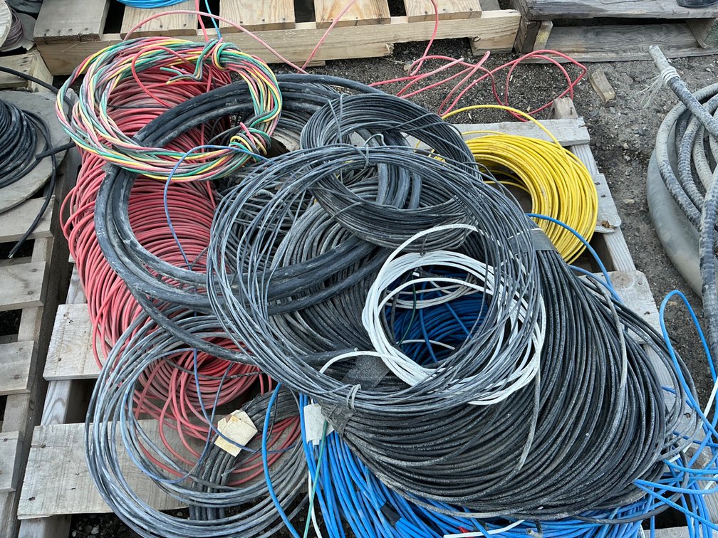 Pallet Containing - (10) Partial Spools Of Assorted Sized Electrical Wiring