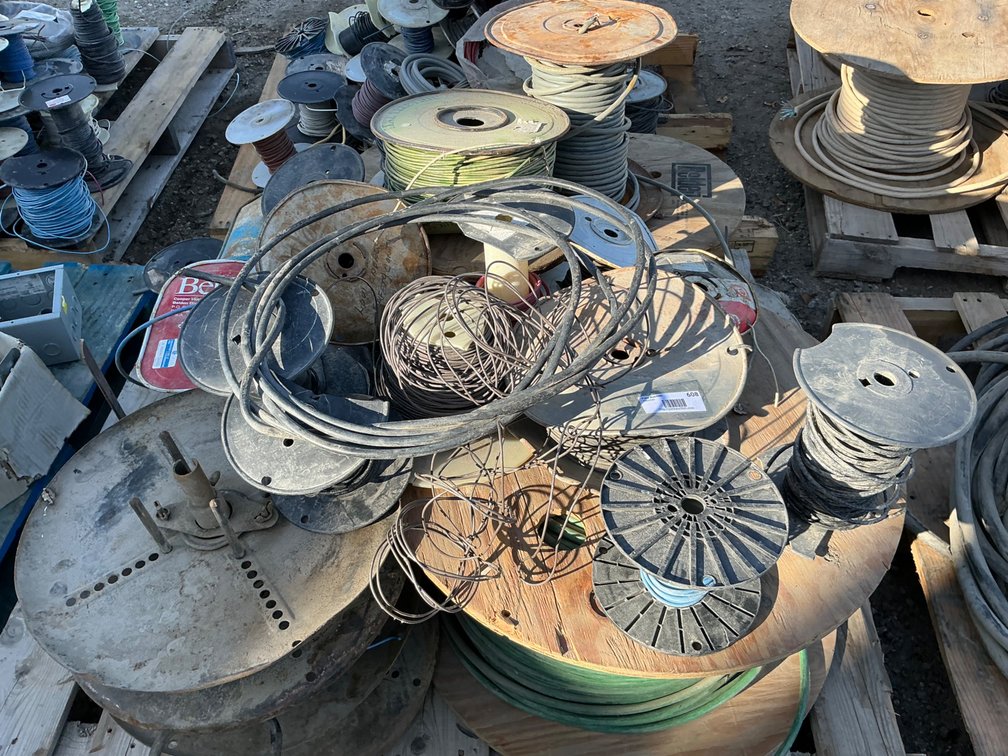 Pallet Containing - Approximately (20) Partial Spools Of Assorted Electrical Wiring