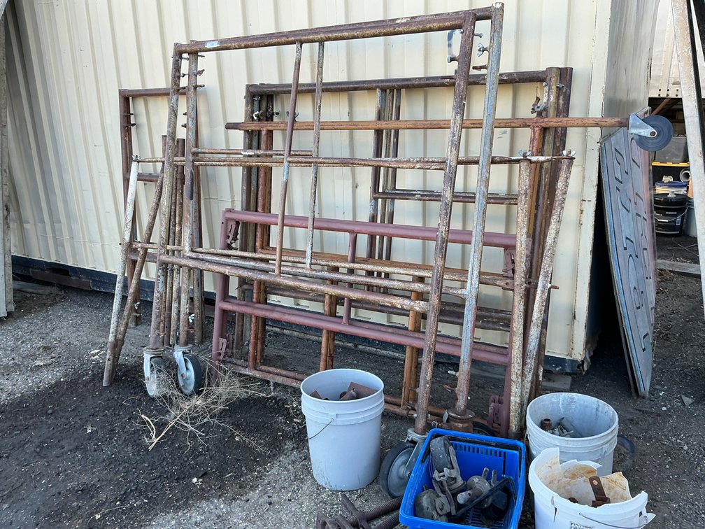 Steel Scaffolding - 5'W System, With Assorted Wheels & Cross Bracing