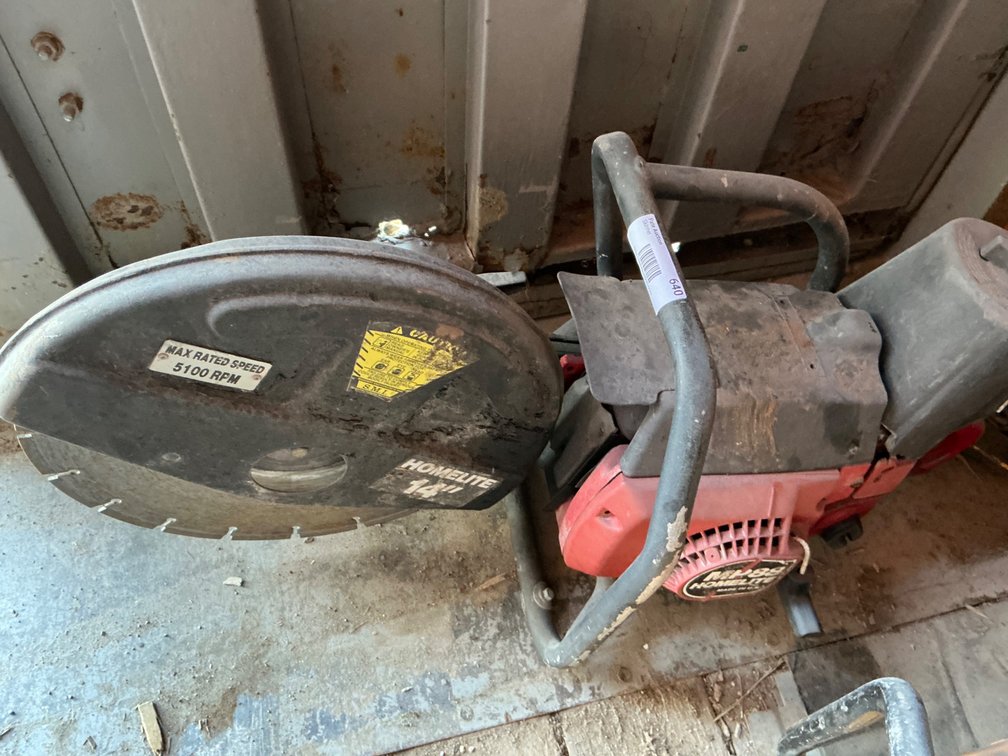 Homelite Model: MP88 14" Asphalt/Concrete Saw, Rope Start Pulls Free