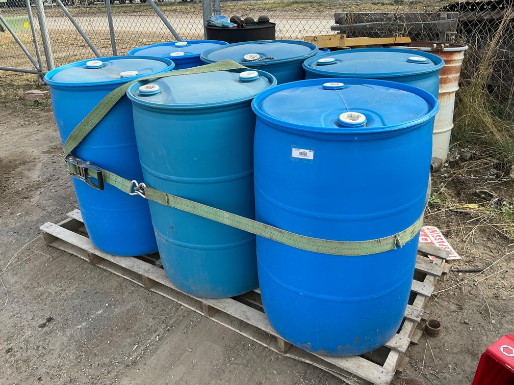 (6) 55-Gallon Poly Drums - With Lids
