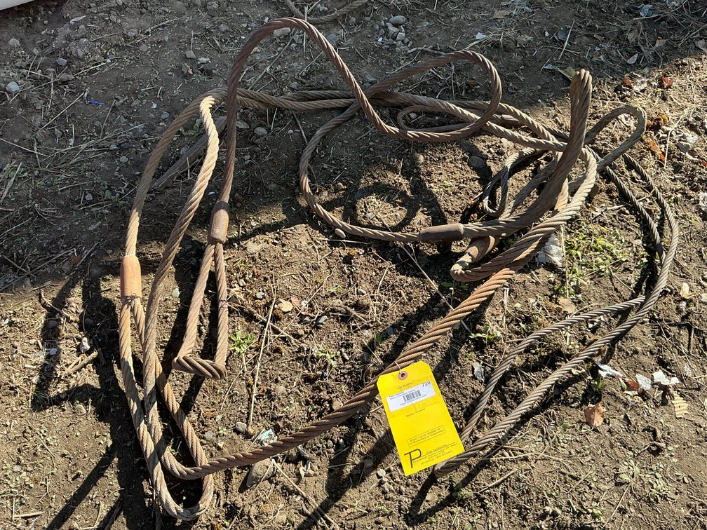 (2) 3/4" Choker Cables - Approximately 6'L & 12'L, And (1) 1/2" Choker Cable - Approximately 8'L