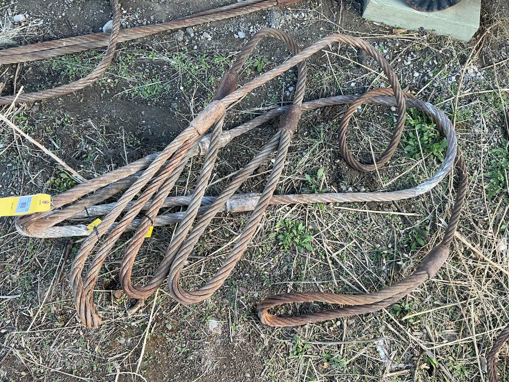 (3) 1" Choker Cables - Approximately 5', 6', And 7' Lengths