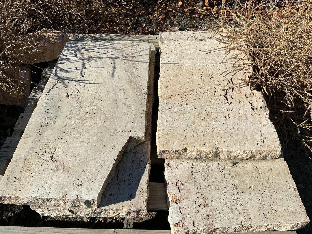 (4) Pieces Of Stone Slabs - All Are 16"W x 2"Thick - Lengths Are 42", 36", 32", 26"