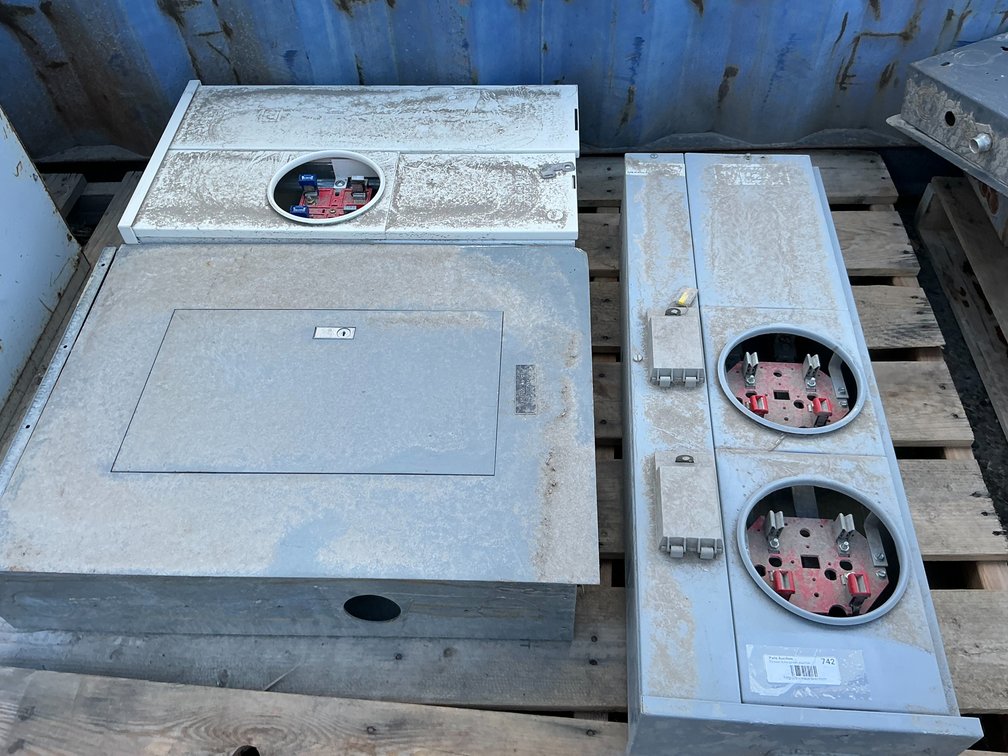 (2) Electrical Meter Boxes - One Is GE, One Is Square D, And (1) 27" x 20" x 6" Breaker Box