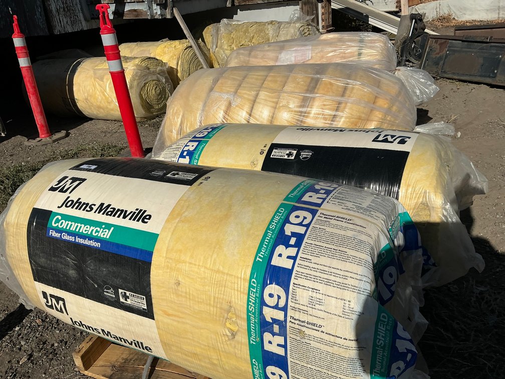 (7) Large Rolls Of Commercial Fiberglass Insulation - Brands Are Owens Corning & Johns Marville