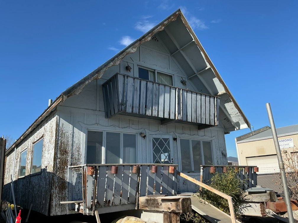 A-Frame Building - 24' x 36', With 20' x 6' Front Deck - Includes Contents Within - Cabinets, Ceiling Tiles, Window Screens, Lighting, Wiring & More