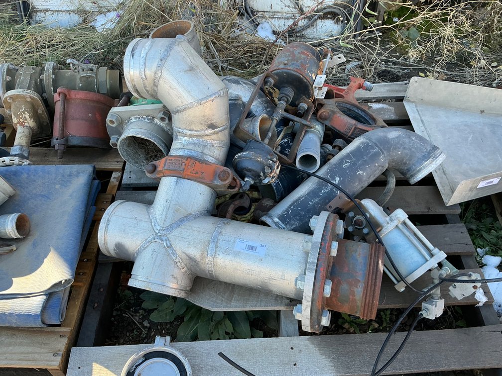 Aluminum & Steel 4-Way Cross Junction Manifold - 5", Valve Assembly - 5" (Missing Handle), Victaulic Couplers And More