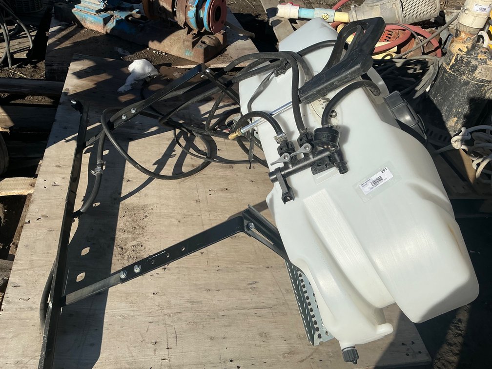 Fimco Industries Custom Spray Tank Setup - Model: LG-28-S Tank, With Hose & Wand, Includes A High Flo Gold Series Pump - Model: 5277981 (Laying On Pallet, Not Installed)