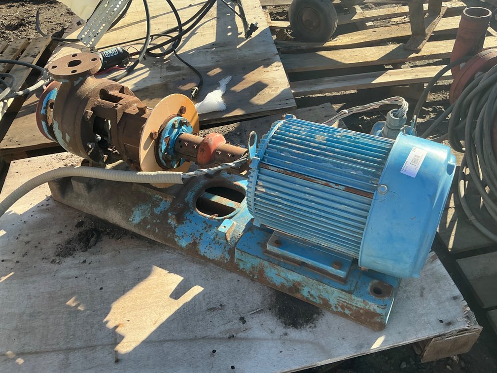 Goulds Centrifugal Pump - Model: 3196, 1.5x3-6, 100Gpm, Serial: 728E194, With US Electrical Motors Engine - 7.5Hp, 3Ph, 3525Rpm, 230/460V