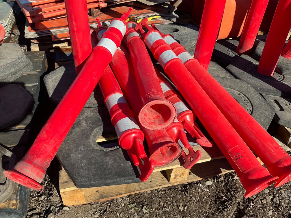 Pallet Of Construction/Safety Candlesticks & Bases - Approximately (10) Pieces