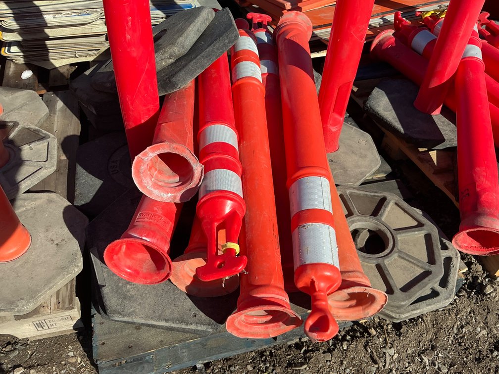 Pallet Of Construction/Safety Candlesticks & Bases - Approximately (10) Pieces
