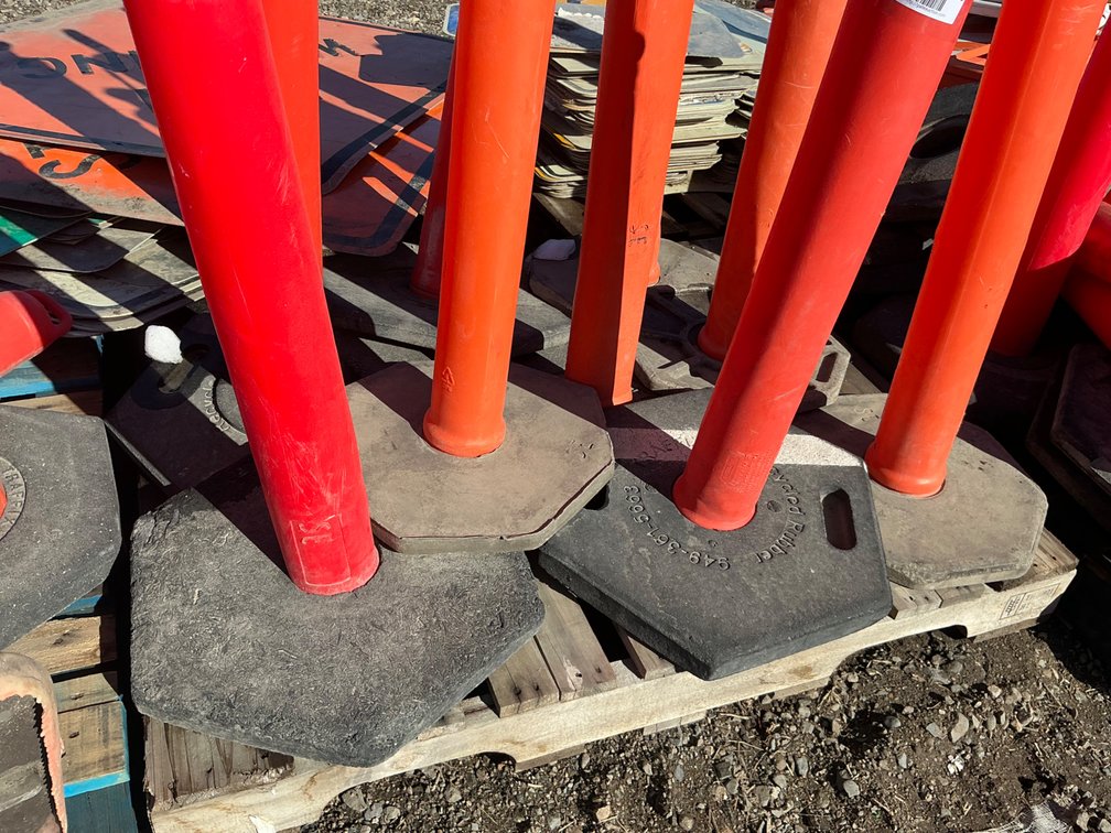Pallet Of Construction/Safety Candlesticks & Bases - Approximately (10) Pieces