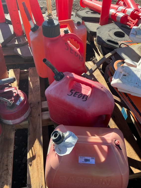 (4) Poly Gas Cans - (2) Are 5-Gallon, (2) Are 5.5-Gallon