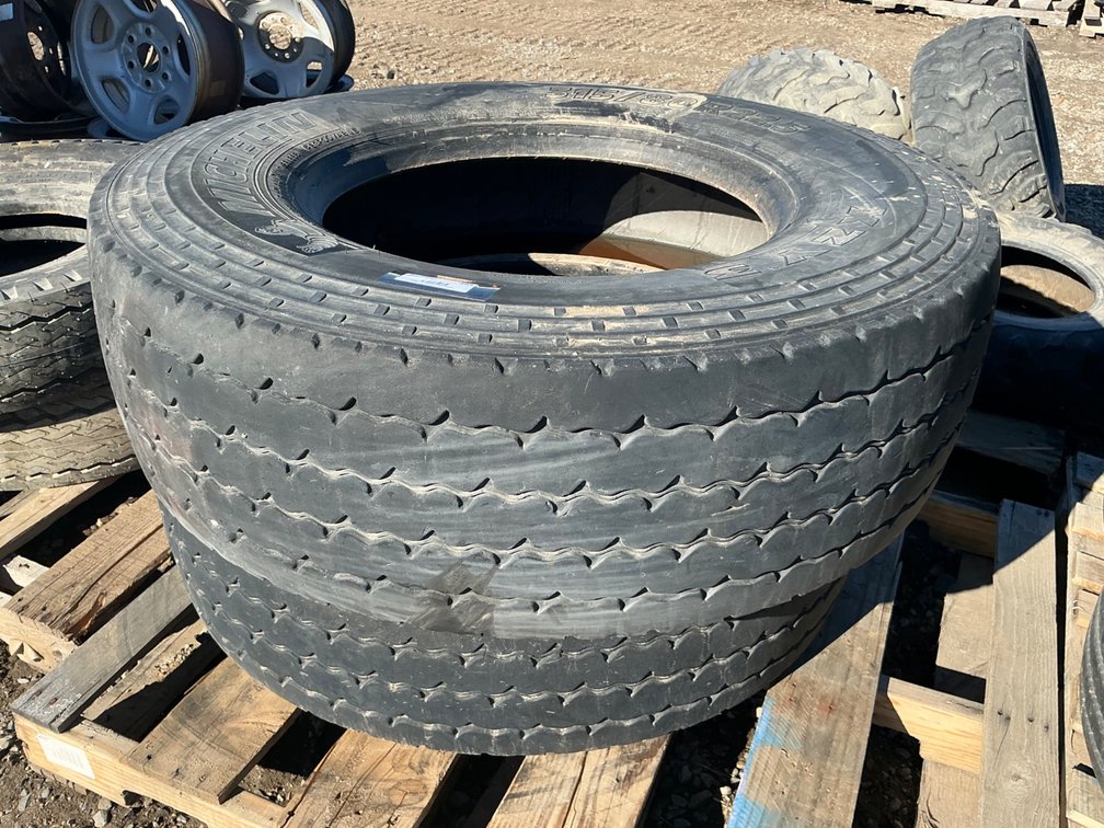 (2) 315/80R22.5 Tires (No Wheels) Fair Tread