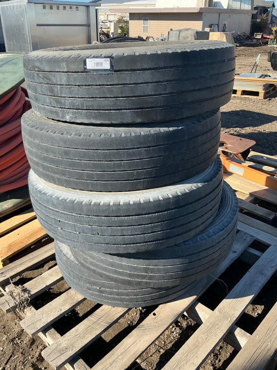 Pallet Of (5) 255/70R19.5 Tires - Fair Tread