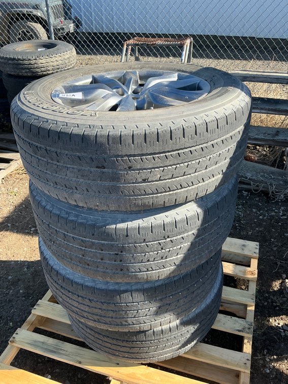 (4) 255/60R15 Tires & Chrome 5-Lug Wheels - Fair Tread