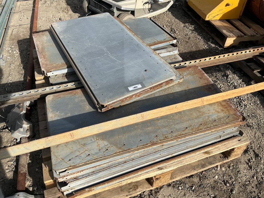 Pallet Of Equipto Brand Metal Shelving - (3) Uprights, (12) Shelves, Shelves Measure 36"L x 18"W