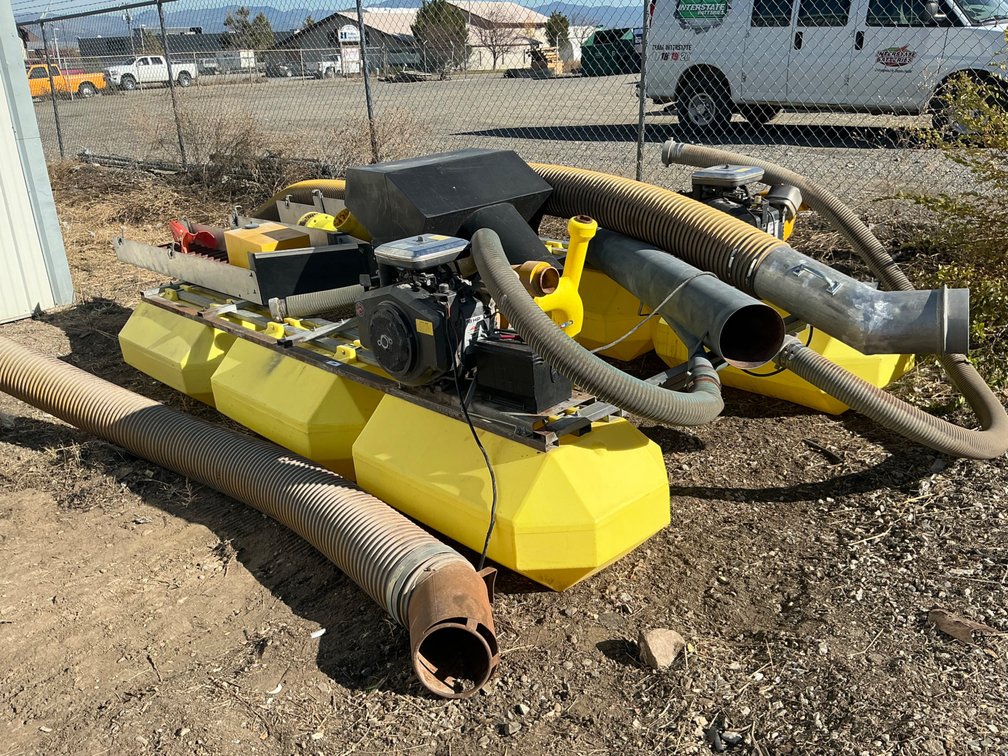 Keene Engineering Portable Gold Dredge System - Triple Sluice Box, Floating Pontoons, (2) Briggs & Stratton 18Hp Pump Engines, And (2) 16'L x 8"Diameter Suction Hoses