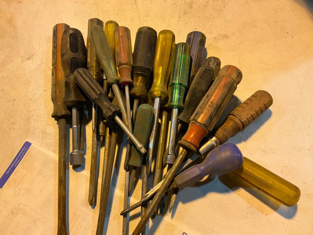 Box Of Assorted Screwdrivers & Nut Drivers